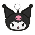 SANRIO KUROMI FACE FLUFFY COIN PURSE KEYCHAIN