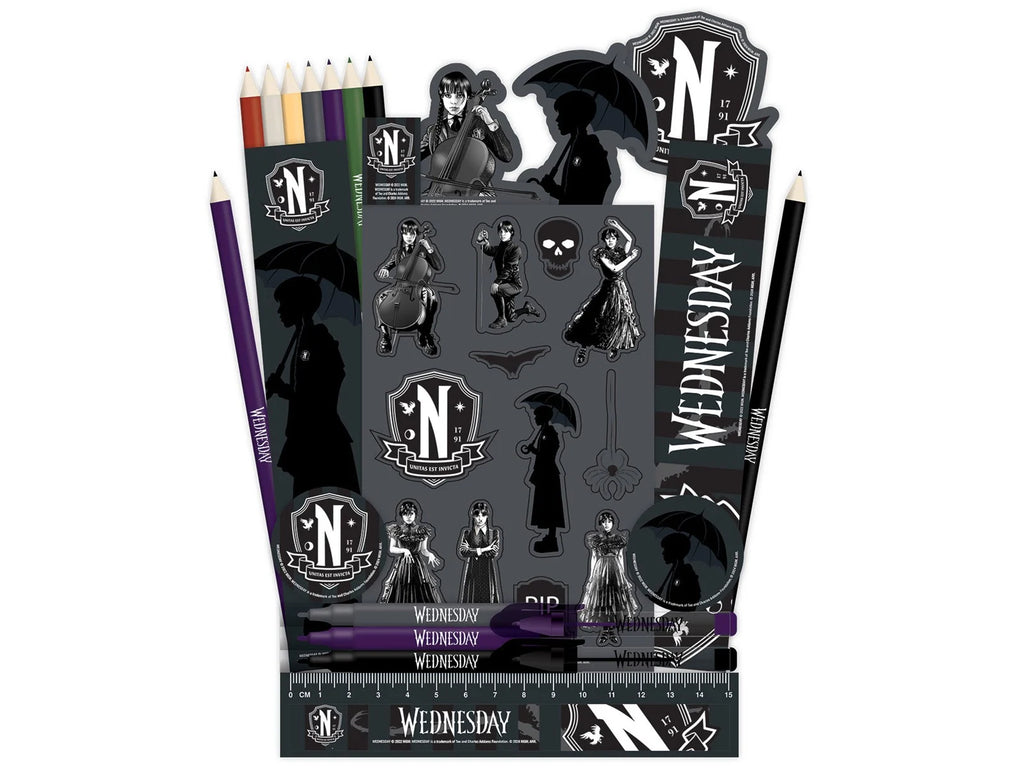 Wednesday adventskalender med stationery-set