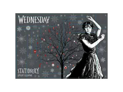 Wednesday adventskalender med stationery-set