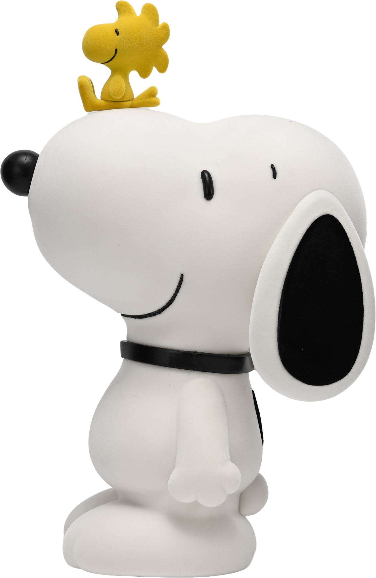 SNOOPY & WOODSTOCK FLOCKED FIGURAL BANK