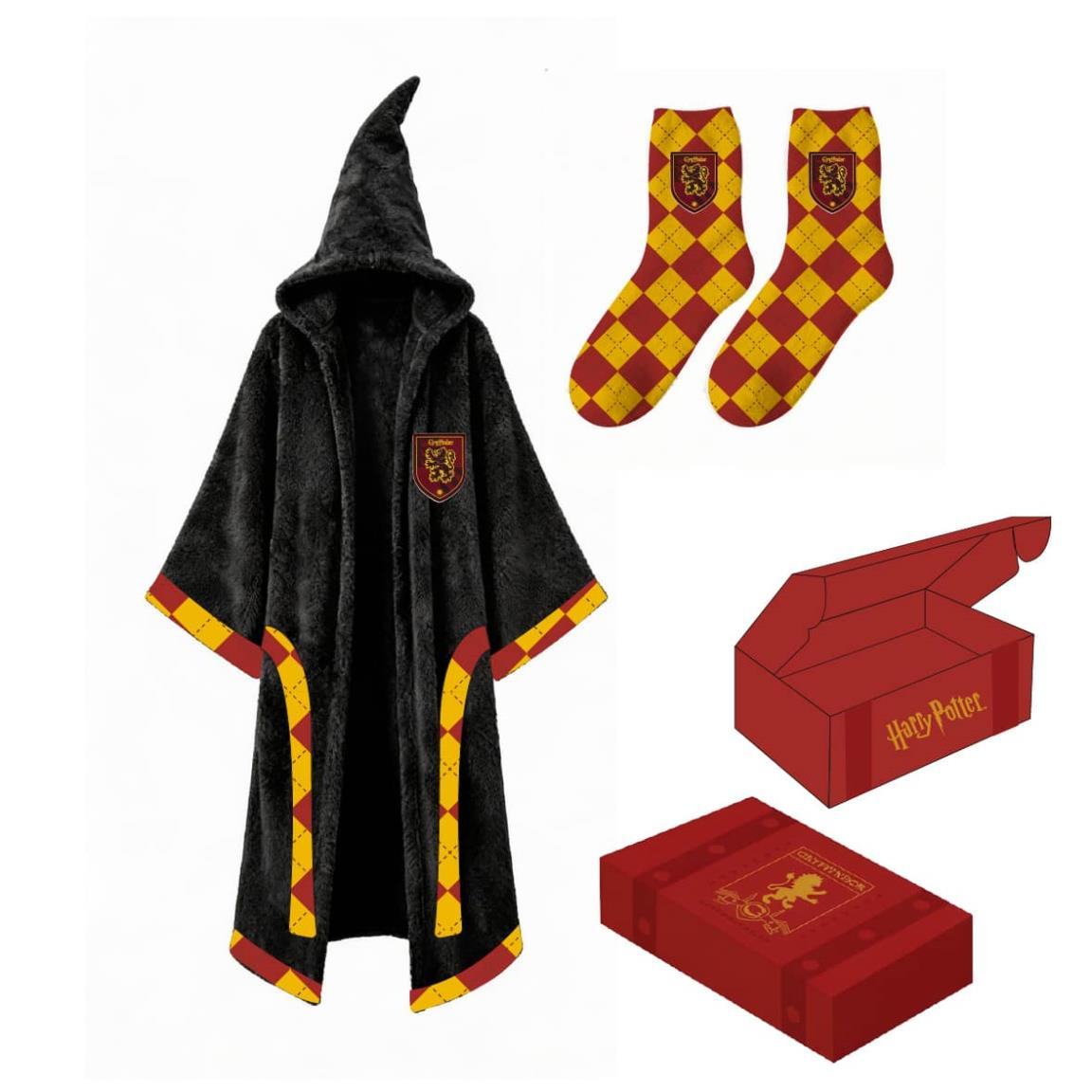 HARRY POTTER GRYFFINDOR FLEECE CAPE & SOCKS GIFT SET
