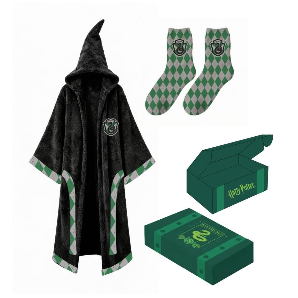 HARRY POTTER SLYTHERIN FLEECE CAPE & SOCKS GIFT SET