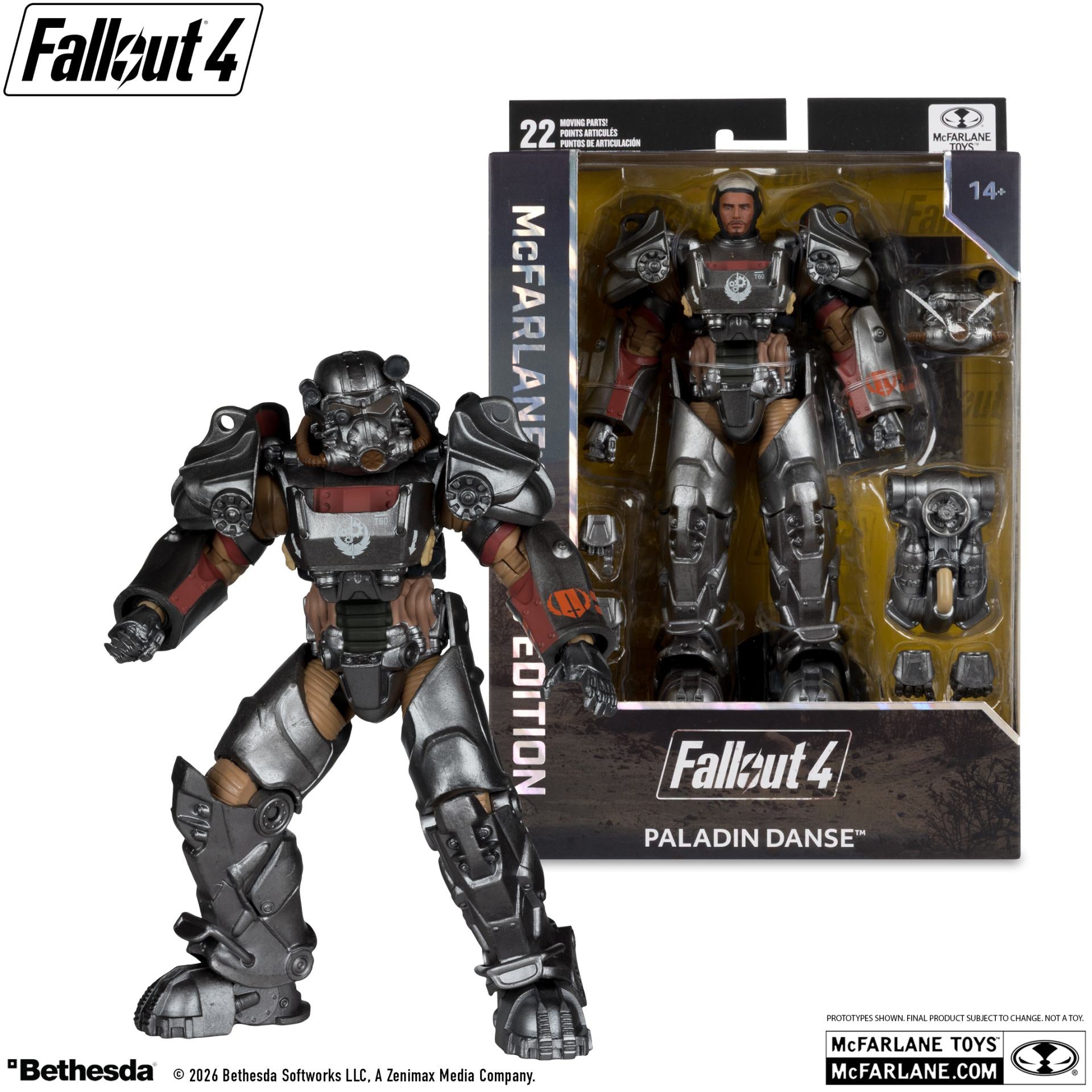MCFARLANE GAMING ED 7INCH FALLOUT 4 T-60 PALADIN DANSE ACTION FIGURE