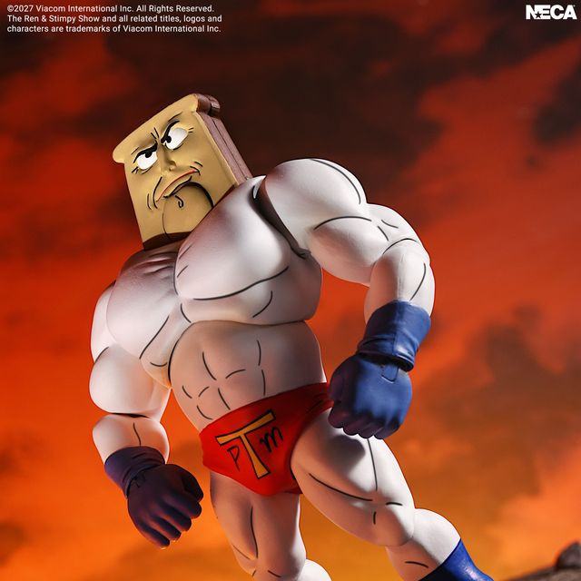 THE REN & STIMPY SHOW  ULTIMATE POWDERED TOAST MAN 7Inch ACTION FIGURE