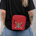 ONE PIECE LUFFY JOLLY ROGER CROSSBODY BAG (RED)