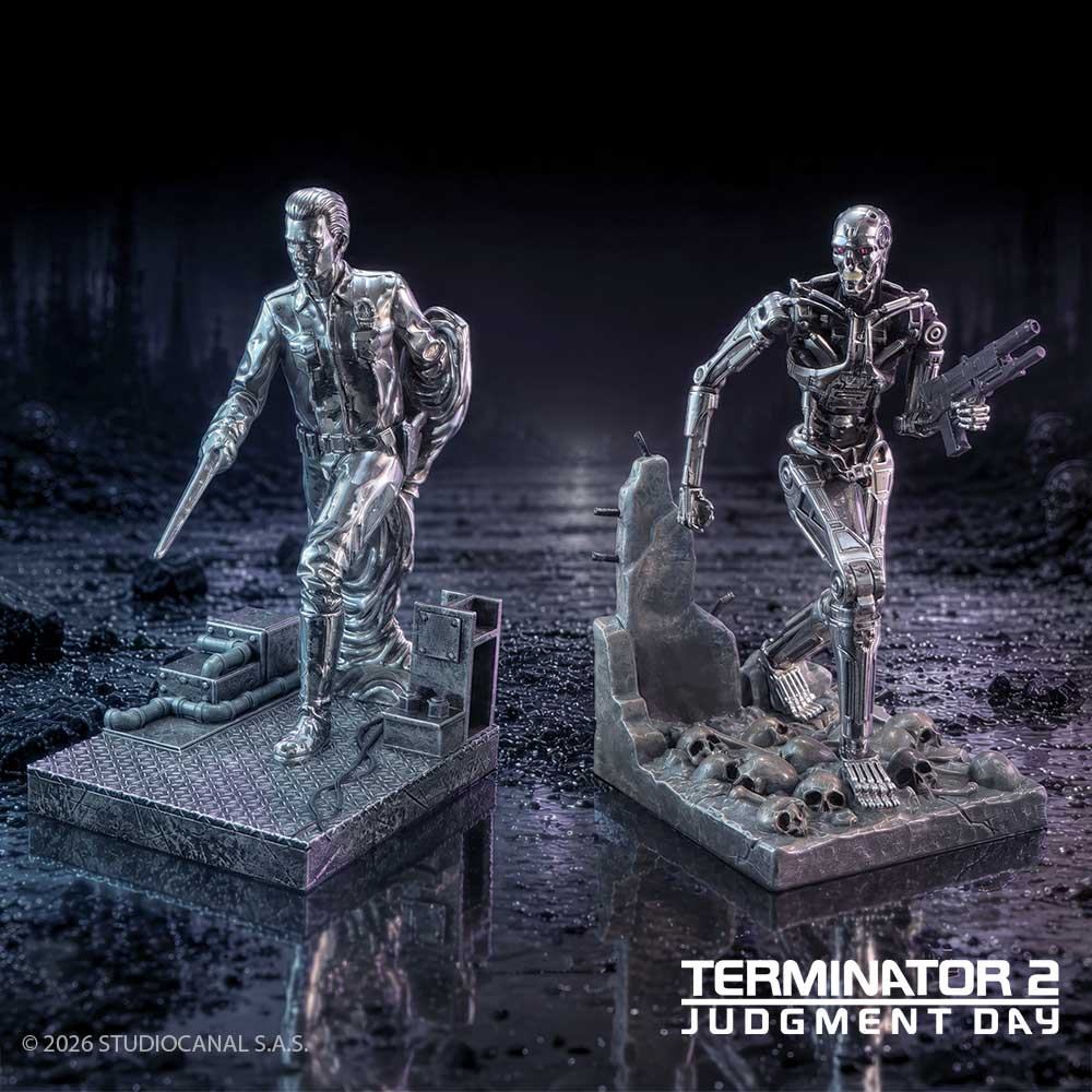 TERMINATOR T-1000 VS T-800 BOOKENDS