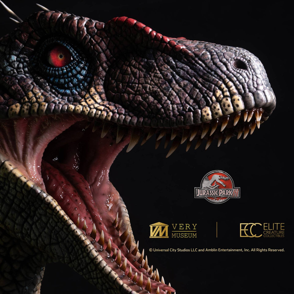 JURASSIC PARK 3 MALE ALPHA VELOCIRAPTOR BLOOD KNIGHT  BUST