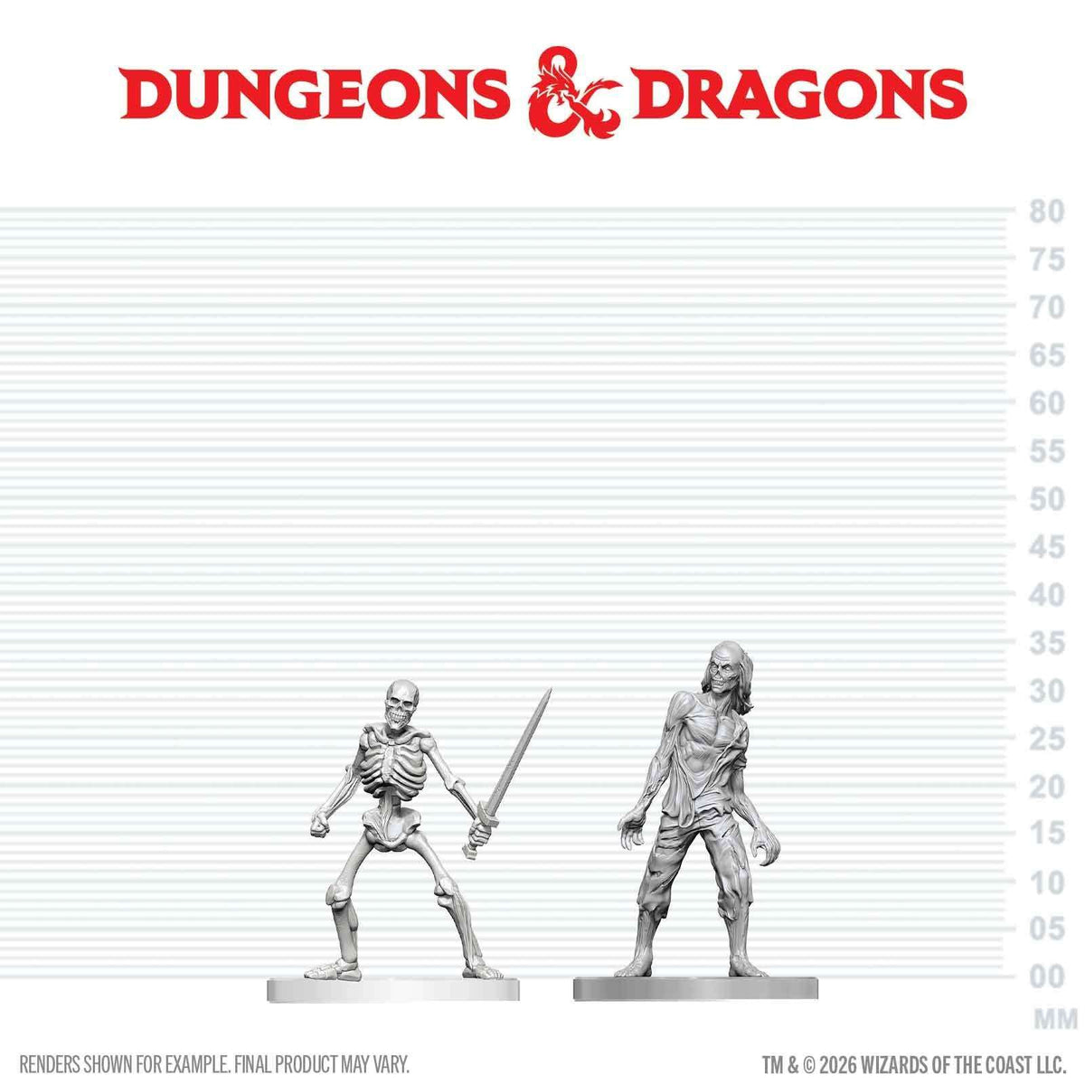 D&D NOLZUR MARVELOUS MINIATURES ZOMBIE & SKELETON
