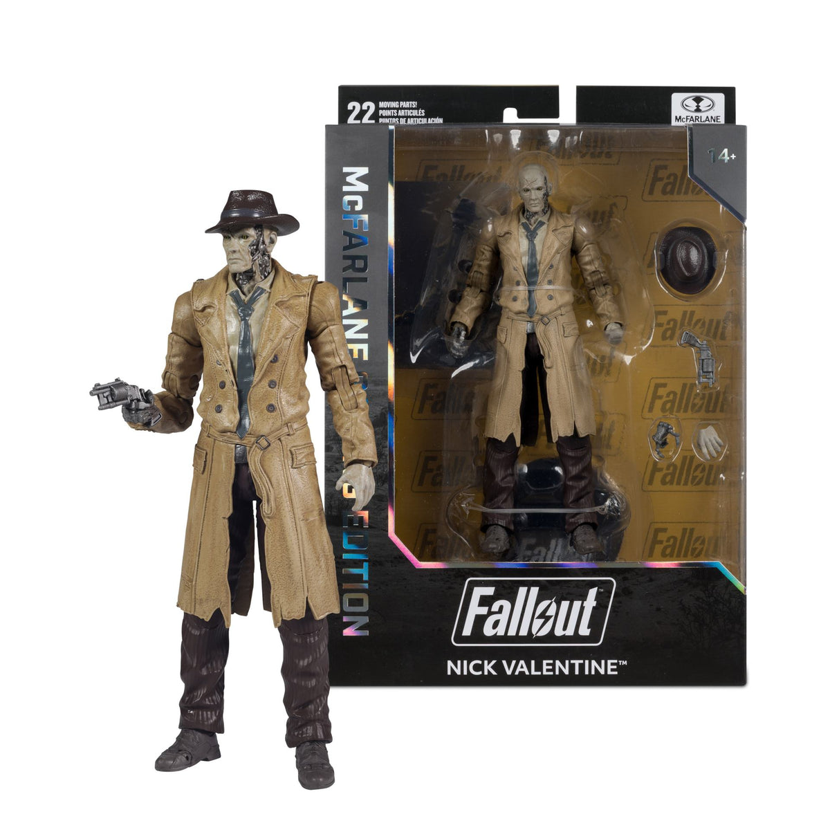 MCFARLANE GAMING ED 7INCH FALLOUT WV2 NICK VALENTINE FALLOUT 4 ACTION FIGURE