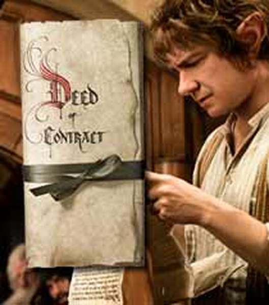 Hobbit Bilbo Deed of Contract – En unik samlarartikel noble collections