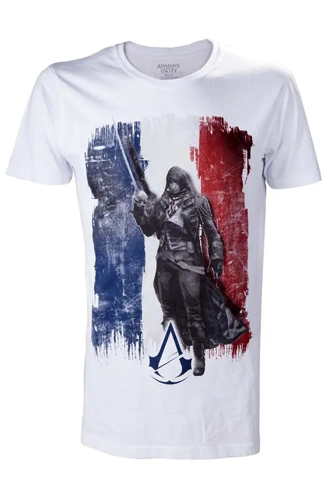 T-Shirt Assassin Creed Arno Franska Flagga Vit - M