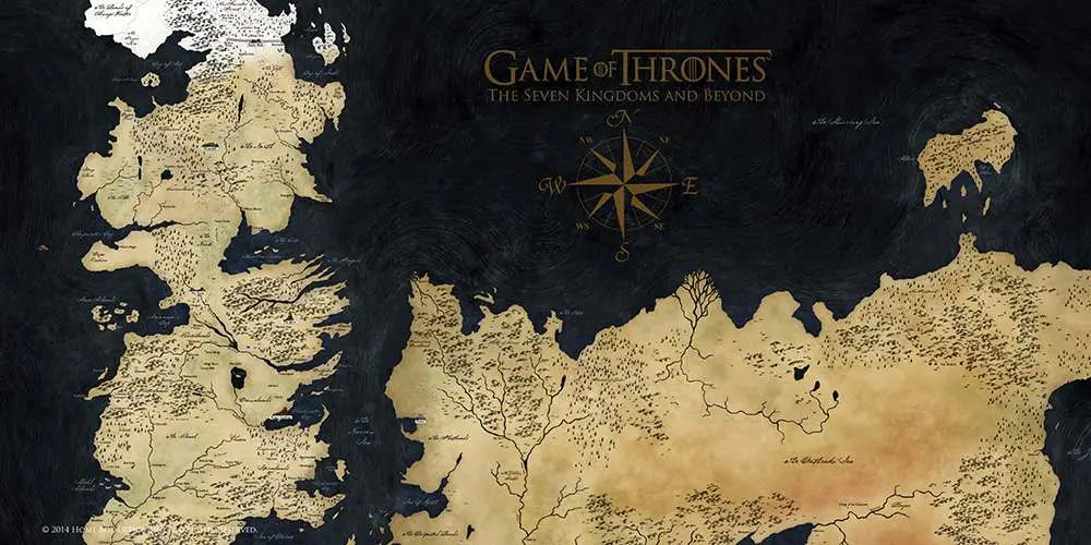 GAME OF THRONES WESTEROS MAP ON GLASS - bild 1