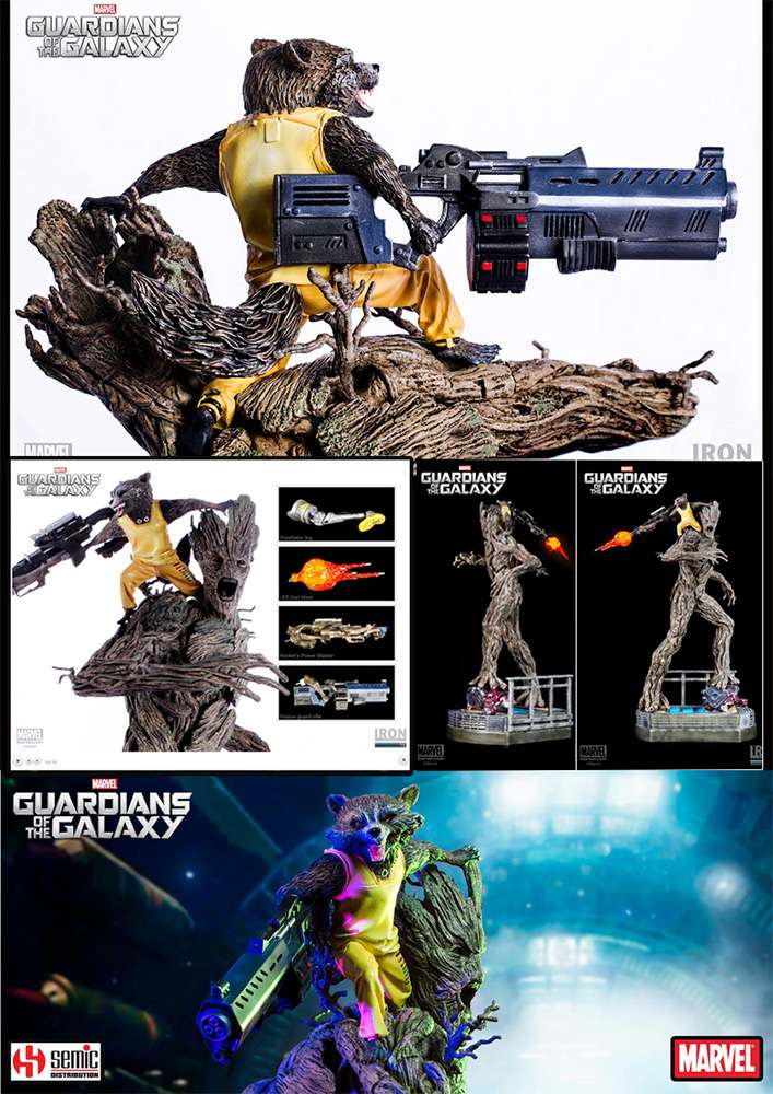 Rocket Raccoon & Groot – Prison Breakout Diorama Figur av Iron Studios semic