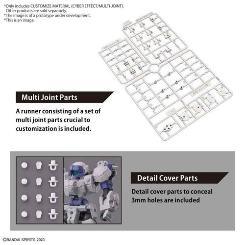 Vit plastform med multi-ledade detaljer för 30mm Anpassad Mat Cyber Effekt robotkit
