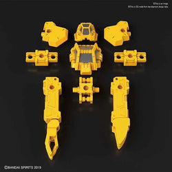 Gula plastdelar för robot i Bandai Spirits 1/144-modellkit