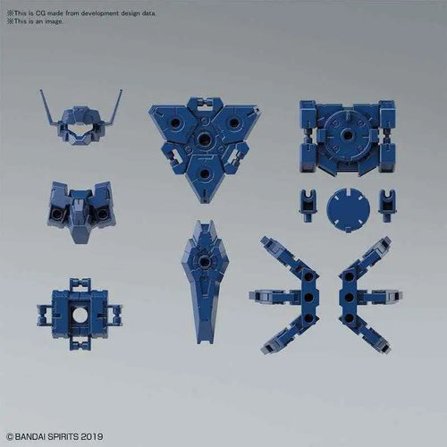 Blå plastdelar för 30mm OP Armr Comm Rabiot EX Navy 1/144 Gundam-modell