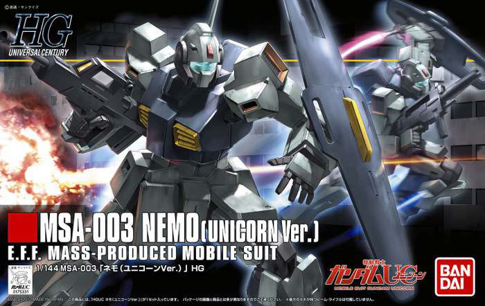 HGUC Nemo Unicorn Ver 1/144 – Detaljerad Modell av Unicorn Gundam bandai model kit gunpla