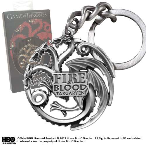 Game of Thrones Targaryen Gunmetal Nyckelring noble collections