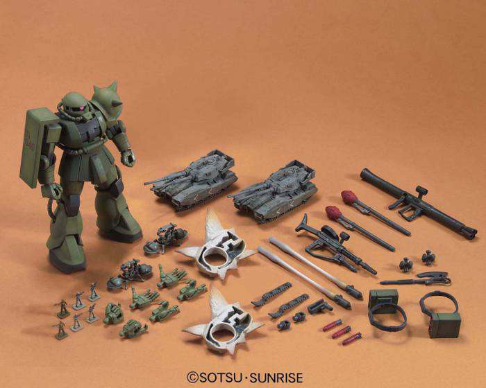 Hguc Zaku Ground Attack Set 1/144 - Modellbyggsats med detaljer bandai model kit gunpla