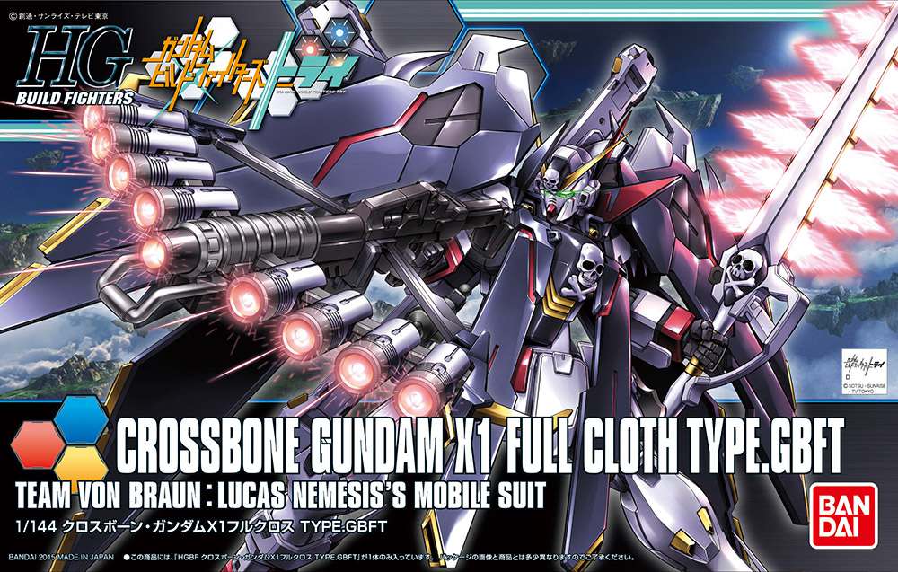 Hgbf Gundam Crossbone X1 Fullcloth 1/144 - Modellbyggesats bandai model kit gunpla