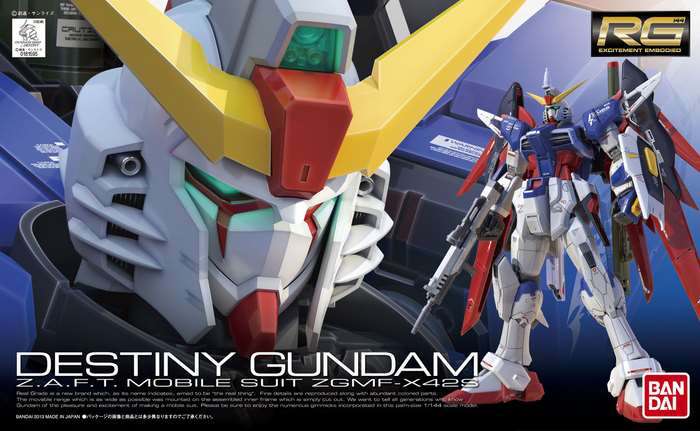 RG Gundam Destiny 1/144 Byggsats bandai model kit gunpla
