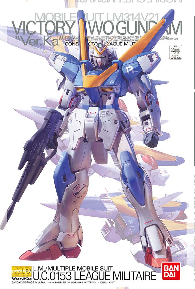 MG Gundam V 2 Ver Ka 1/100 - Modernt Modellbyggsats bandai model kit gunpla