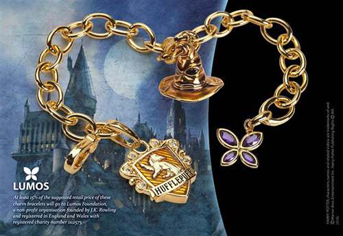 Harry Potter Lumos Hufflepuff Charm Bracelet 7714 noble collections