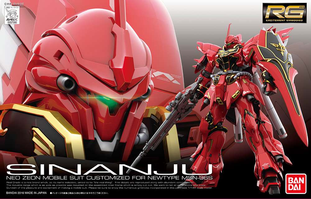 Rg Sinanju MSN-06S 1/144 - Högkvalitativ Modellbyggsats bandai model kit gunpla