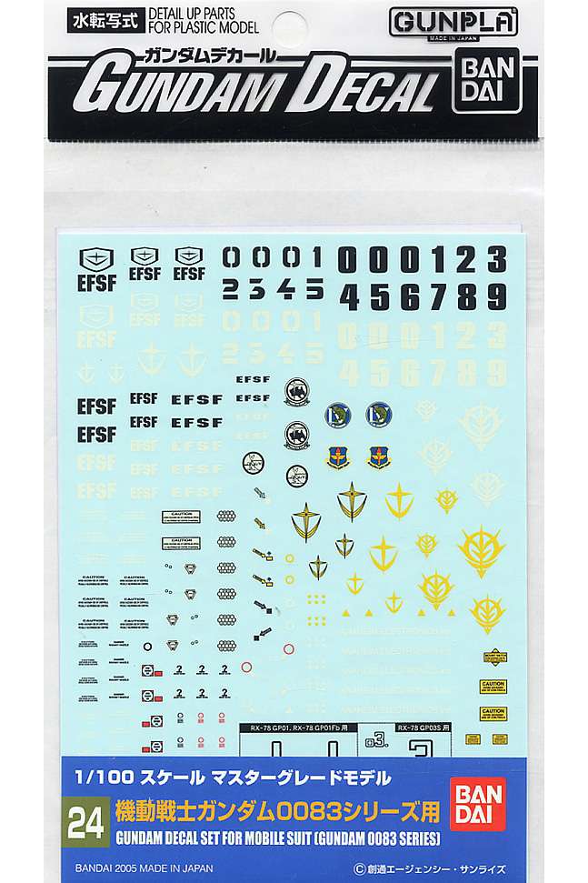 Gundam Decal MG Multi 0083 bandai model kit gunpla