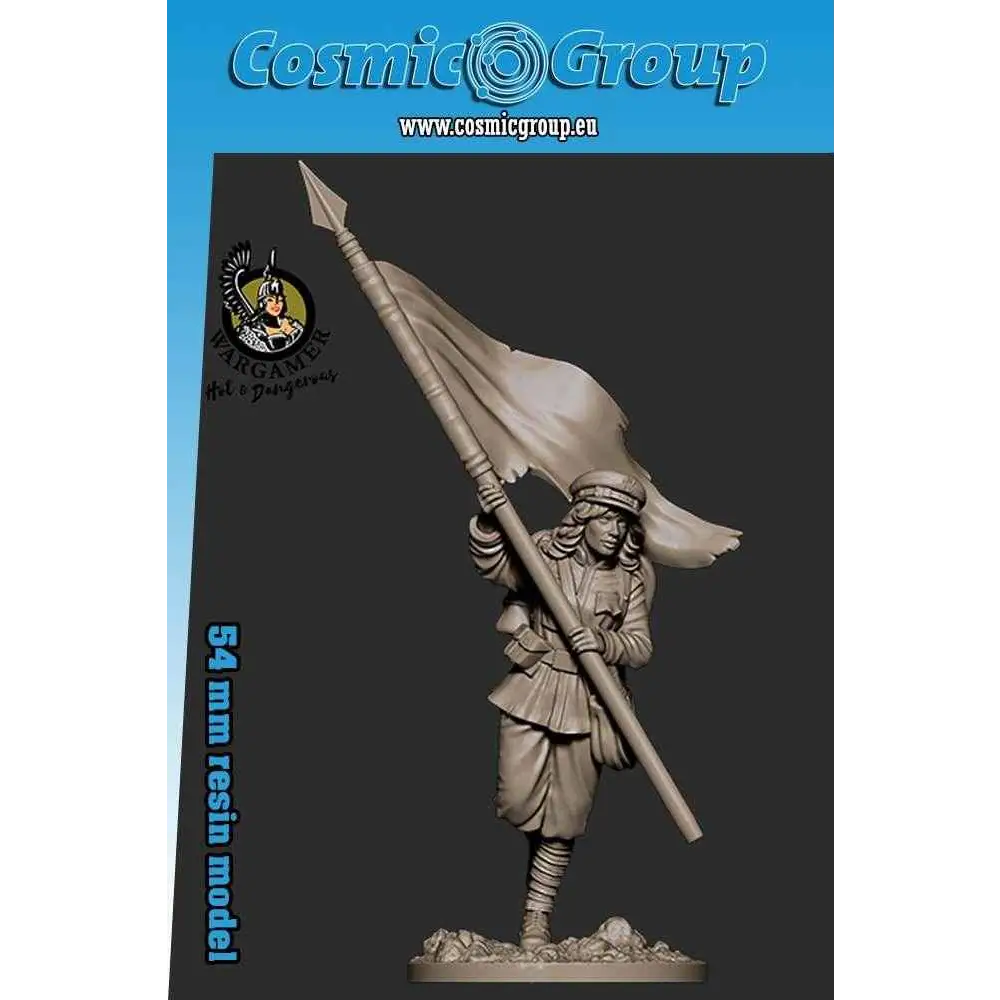 54 mm Apolonia från polsk infanteri, krigare med spjut och flagga