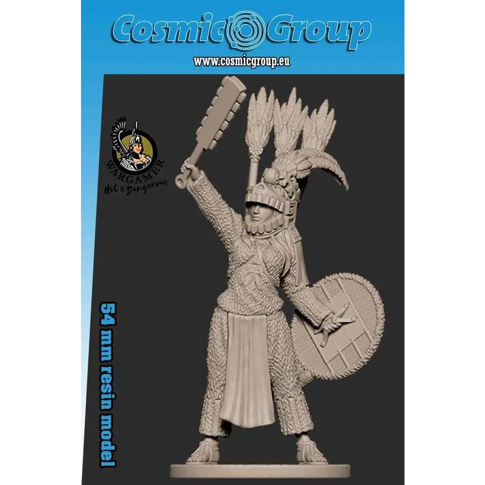 54 mm Atotoztli Aztec krigarkriga miniatyr i detaljerad resin