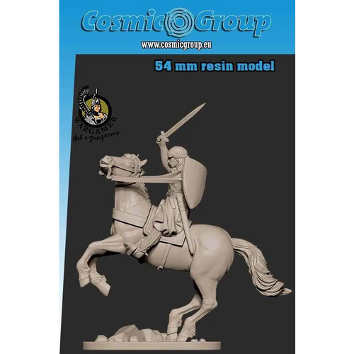 54 mm-hartsmodell av ridande riddare med svärd och sköld, Eleanor the Crusader
