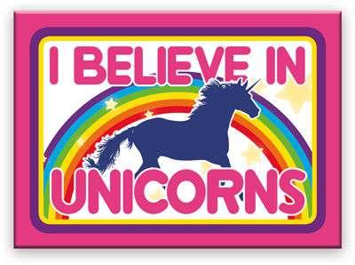 Unicorns i Believe Plat Magnet - Robotto