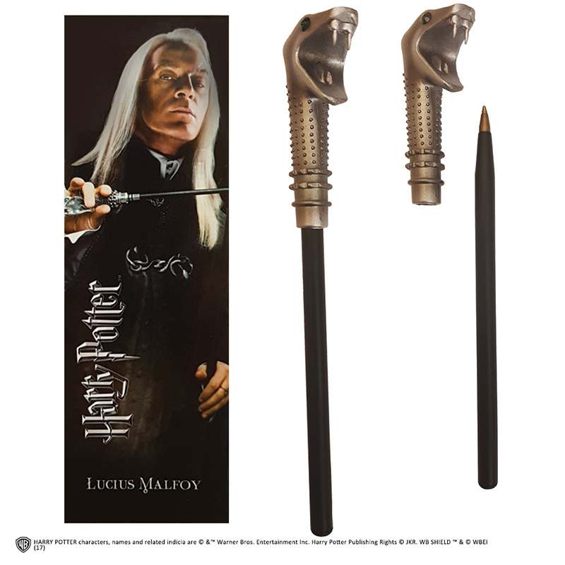 Harry Potter Lucius Malfoy Trollstav Penna och Lästmarkör noble collections