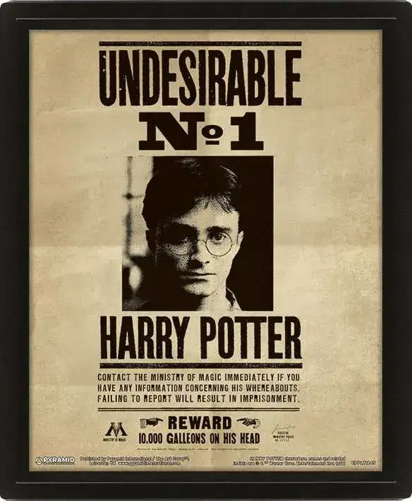 HARRY POTTER WANTED 3D LENTICULAR POSTER
