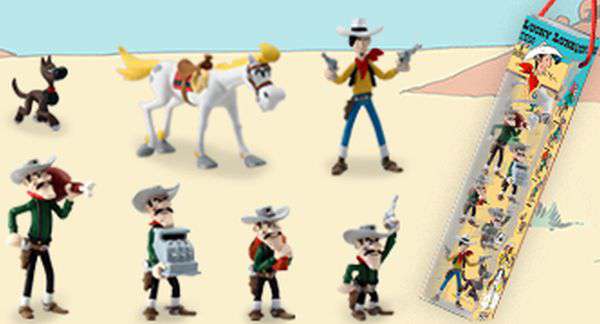 Lucky Luke Tube med 7 PVC Mini Figurer plastoy
