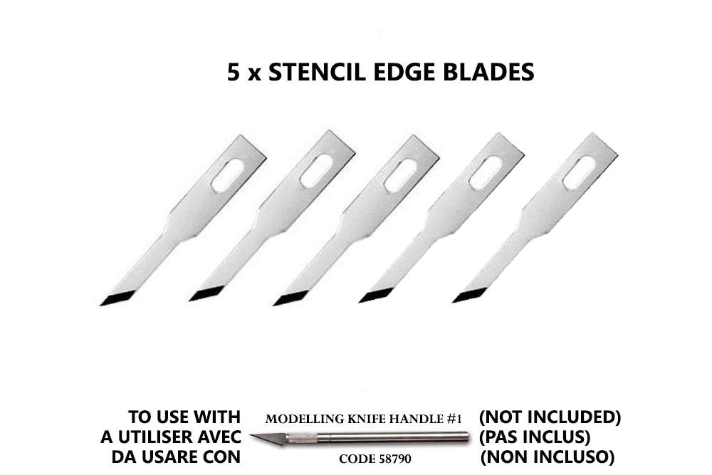 Stencil Edge Blades Set (5) for No. 1 Handle vallejo