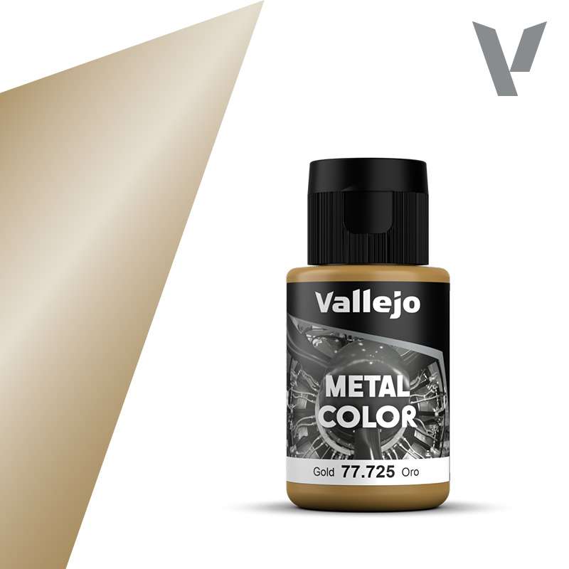 Metal Color 77725 Guld - Vattenbaserad Metallfärg för Airbrush vallejo