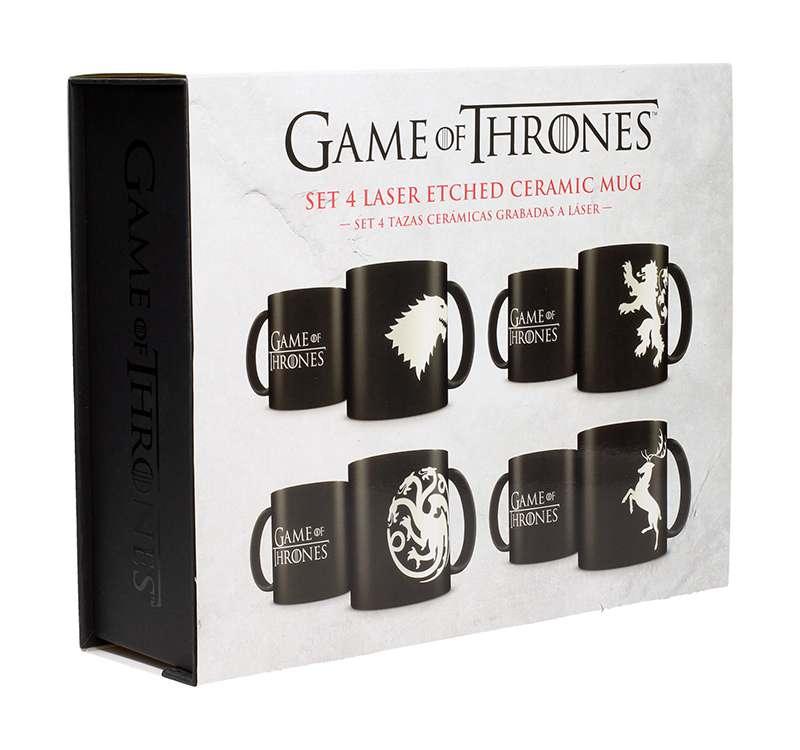 Got Houses Emblem B/W 4 Mug Set - Robotto