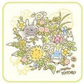 Totoro Mini Handduk - Vårbukett - Robotto