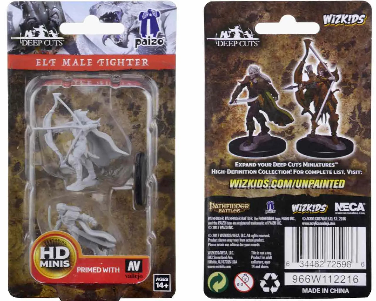 Pathfinder Deep Cut Omålade Miniatyrer - Elf Manlig Krigare