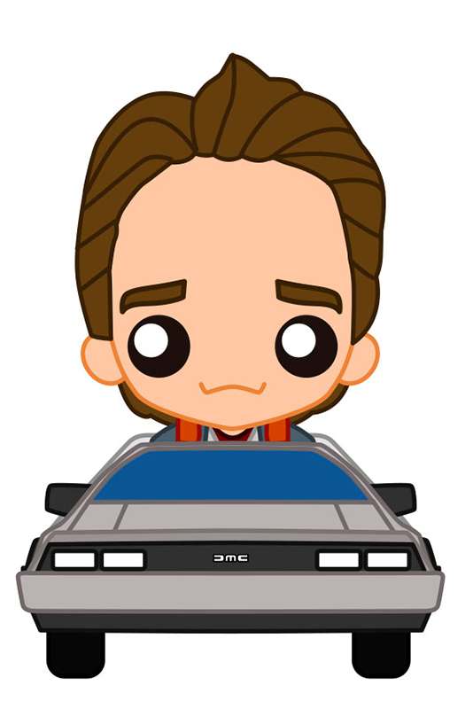 Bttf Marty McFly i DeLorean Pokis Fig sd toys