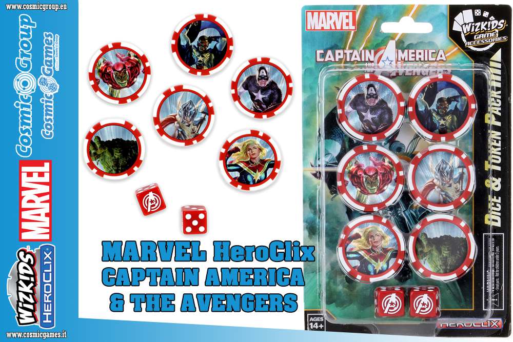 Mhc Captain America & Avengers Tärningar och Token wizkids