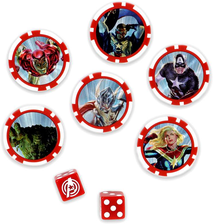 Mhc Captain America & Avengers Tärningar och Token wizkids