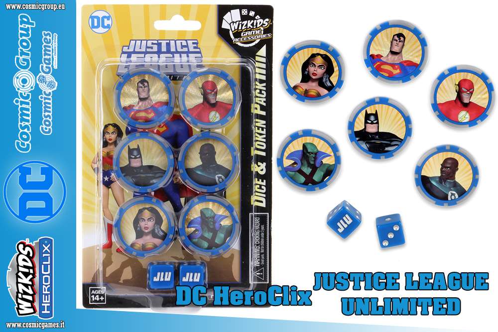 Dchc Justice League Unltd Dice & Token - Samling av Tärningar och Tokens wizkids