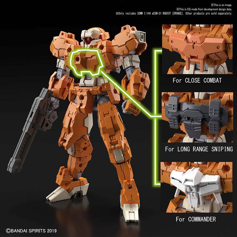 30mm EEXM-21 Rabiot Orange 1/144 - Modellsats bandai model kit gunpla