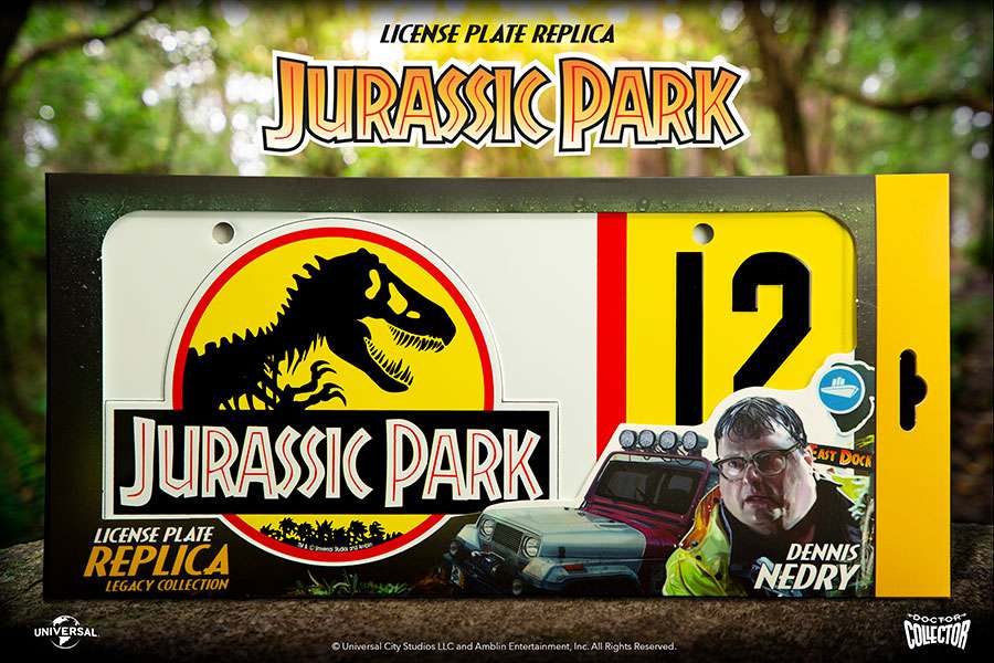 Jurassic Park Dennis Nedry Registreringsskylt Replica doctor collector