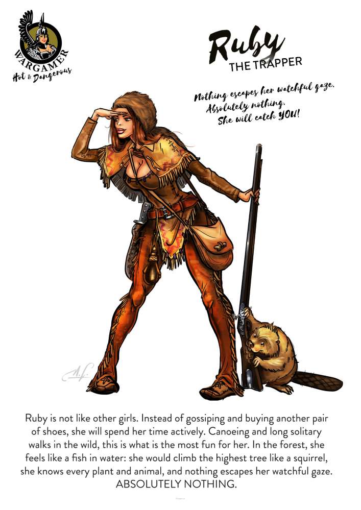 54 mm Ruby The Trapper Miniature hot and dangerous