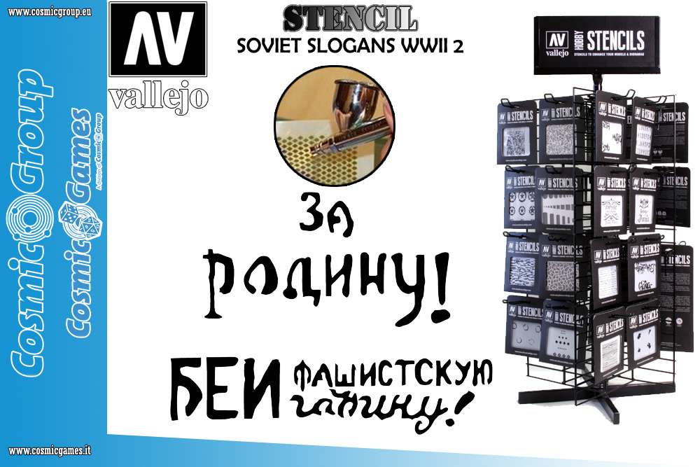 Stencil STAFV005 Sovjetiska Slogans WWII 2 vallejo