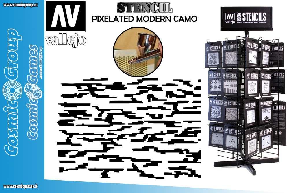Stencil STCAM004 Pixelated Modern Camo - Robotto
